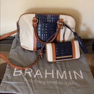 Brahmin leather and crocodile purse and wallet